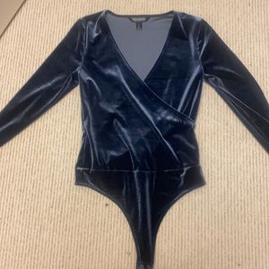 Velvet navy body suit